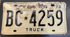 1973 TEXAS TRUCK License Plate BC 4259 Rustic Texas Americana Man Cave “Expired” picture