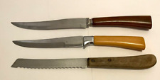 Lot Of 3 Vintage Steak & Utility Knives Peeredge/Washington Forge/Rowoco Read picture