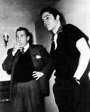 Elvis Presley rare pose with unidentified man smoking cigarette c.1950's 8x10 picture