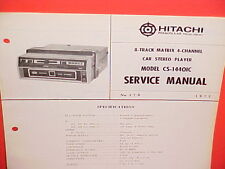 1972 HITACHI 8-TRACK STEREO TAPE PLAYER FACTORY SERVICE MANUAL MODEL CS-1440IC picture