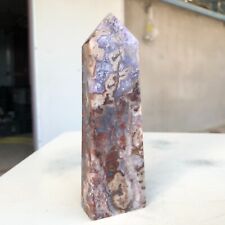 239g Natural Indonesian purple striped agate Quartz Crystal Obelisk Healing P757 picture