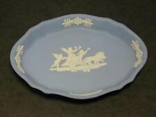 Wedgwood Blue Jasperware Oval Trinket Pin Tray Cherubs Chariot Lion Neoclassical picture