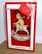 LENOX 2020 BABY'S FIRST CHRISTMAS Porcelain Ornament Winnie the Pooh & Horse H66 picture