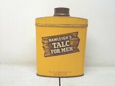 Rawleigh's Talc For Men Flask Shaped Tin Container Vintage 3 Ounce Freeport IL picture