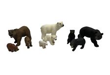 Grizzly, Polar, and Black Bear Figurines Set Collectable Miniatures picture