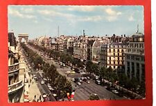 Vintage France Champs-Élysées Paris Arc de Triumph Unposted Scallop Edge Card picture