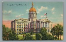 Georgia State Capitol, Atlanta GA Georgia Vintage Linen Postcard picture