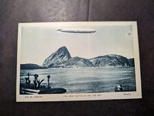 Mint 1939 Brazil NY Worlds Fair Zeppelin Postcard LZ 127 Graf Zeppelin Over Rio picture