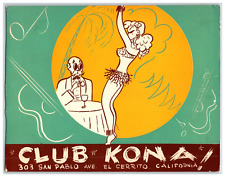 Club Kona El Cerrito Memento 1940's TIKI BAR ,  8.5x7