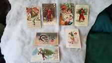 7 Vntg/Antique Germany & ? Christmas Post Cards picture