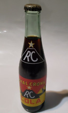 Vintage Royal Crown Pyramid RC Cola Glass Soda Bottle SEALED FULL picture