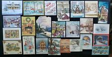Lot Of Christmas Village Greeting Cards - Holiday - Used - No Envelopes picture