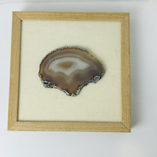 Agate Rock Slice Framed Hanging Wall Art Home Decor 12x12 picture