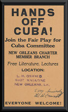 Lee Harvey Oswald Autograph & Cuba Flyer Reprint Original Period 1963 Paper *85 picture