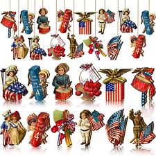 24 Pcs Vintage 4Th of July Decorations Patriotic Independence Day Tree Ornaments picture