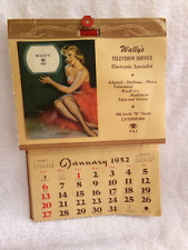 1952 Elvgren  Pinup Calendar Wally's Television Service With  Recipes & Pockets picture