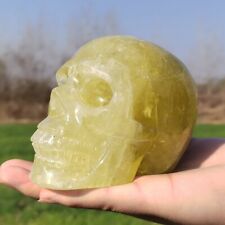 1.2kg Natural citrine skull Quartz Crystal carved skull Reiki healing WK559 picture
