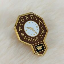 1996 Algeria Shrine Time Temple Enamel Shriners Masonic Clock Lapel Pin picture