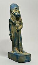 UNIQUE ANCIENT EGYPTIAN ANTIQUE Statue Goddess Sekhmet Blue Sculpture Handmade picture