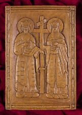 Saints St. Constantine and St. Helen Hand Carved Aromatic Christian Wall Icon picture