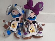 Rare VTG NWT Disney Vintage Mickey & Minnie Astronaut Plush Tomorrowland Beanies picture