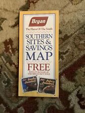 Vintage 1991 Bryan Hot Dogs Southern United State Highway Travel Road Map picture