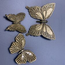 Vintage 3pc Set Home Interior Butterflies HOMCO SYROCO MCM Retro Butterfly Wall picture