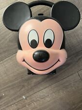 Vintage Mickey Mouse Head -Disney Plastic Lunch Box by Aladdin With Thermos picture