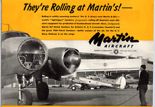 Vintage 1941 Aviation Print Ad - Martin Aircraft - Color Ad picture