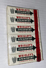 (6) 5 Stick Packages Vintage Wrigleys SPEARMINT Gum UNUSED Factory Sealed rare picture