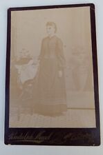 Antique Cabinet Card Photo Portrait Of Woman Dress Victorian Era Lansford Nagel picture