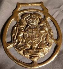 Crest Of Queen Elizabeth II Brass Horse Medallion picture