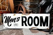 Vintage Rustic Primitive Metal Men's Room Bathroom Hand Painted Restaurant sign picture