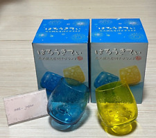Sanrio Hello Kitty Pair Glass Blue & Yellow Firework Round bottom Rare Japan picture
