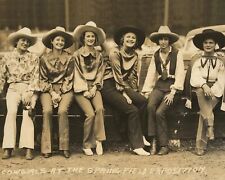 Old West 6 Rodeo Cowgirls 1930s Vintage Old Photo 8 x 10  Reprint picture