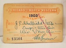 Vintage 1903 Chicago North Western Railroad Wisconsin Division Engineer Pass  picture