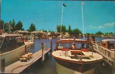 Madeira Beach Florida FL Snug Harbor Yacht Basin Docks Boats Chrome Postcard picture