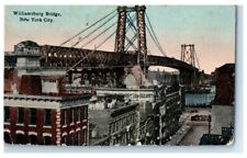 c1910's Williamsburg Bridge Tiny New York City NY Posted Antique Postcard picture