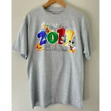 LKNEW Disney World T Shirt Adult Disneyland 2011 Medium gray metallic numbers picture