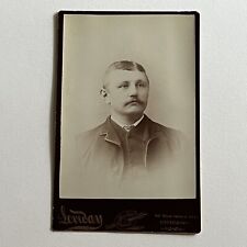 Antique Cabinet Card Photograph Charming Man Mustache Chicago IL picture