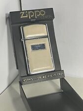 1980 Vinyl Zippo Cream White Fancy Zippo Lighter 1980 With Box & Papers picture