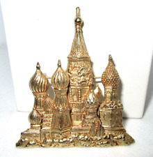 JJ Jonette Jewelry Large Gold Tone Russian Orthodox Church Pin Brooch - 2.5