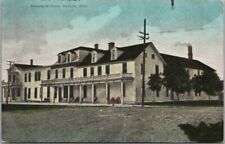 WADENA, Minnesota Postcard MERCHANTS HOTEL Building / Street View - 1910 Cancel picture