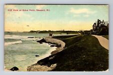 Newport RI- Rhode Island, Cliff Walk At Ochre Point, Antique, Vintage Postcard picture