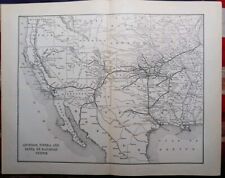 1892 Train Route Map ATCHISON TOPEKA & SANTA FE RAILROAD SYSTEM 11