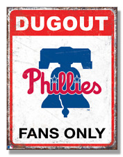 Philadelphia Phillies Fans Only Tin Metal Sign Man Cave Garage Bar Decor 12.5x16 picture