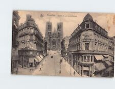 Postcard Eglise et rue Sainte-Gudule, Brussels, Belgium picture