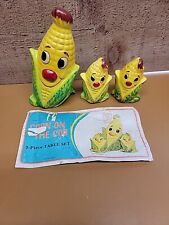 Vintage Anthropomorphic Cheerful Corn On The Cob Three Piece Table Set picture