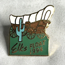 Elks Float 1994 Pin Wagon Prairie Schooner BPOE Enameled Badge Vintage picture