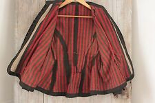 Antique Jacket womens Black wool French Victorian red lining steampunk look coat picture